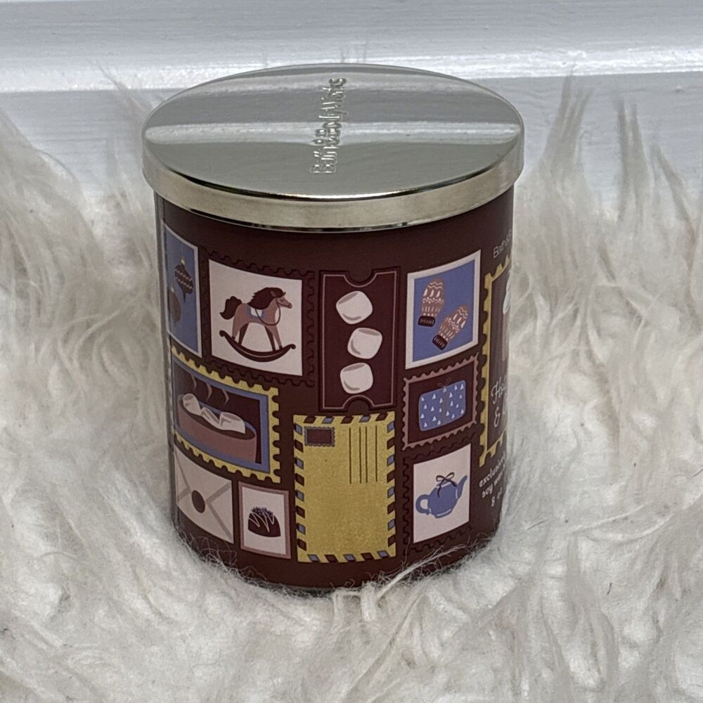 NEW Bath & Body Works Hot Cocoa & Cream Single Wick Scented Candle 8 oz / 227g - Picture 4 of 12